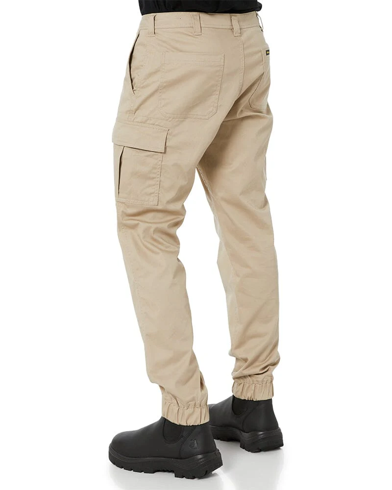 Stretch Cotton Drill Cargo Cuffed Pants - Stone - Image 4
