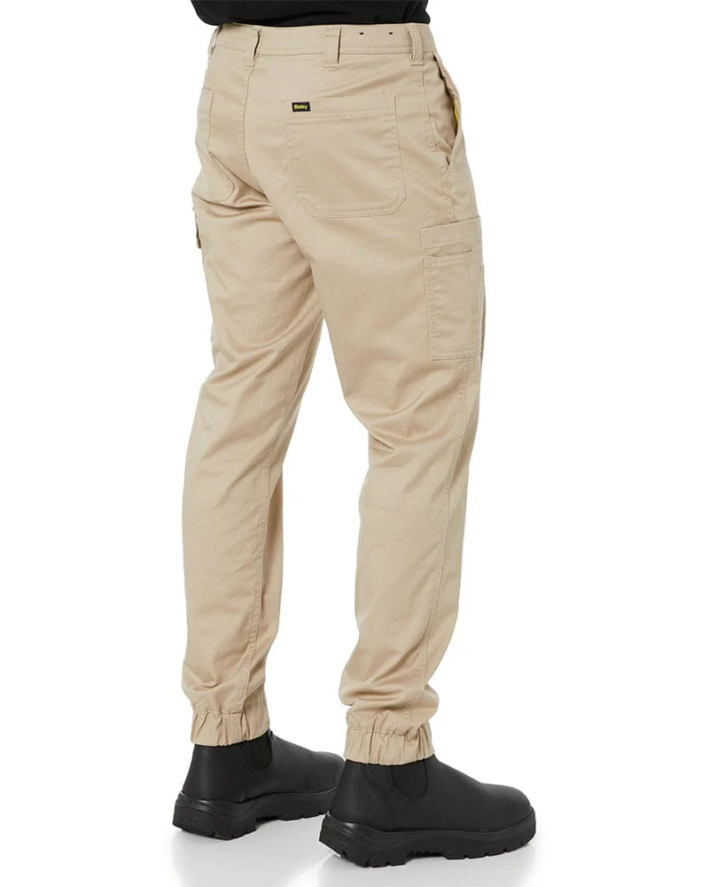 Stretch Cotton Drill Cargo Cuffed Pants - Stone - Image 5
