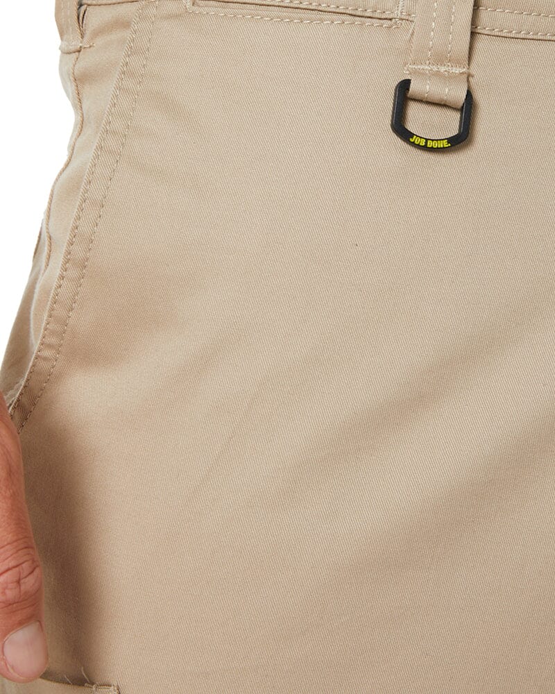 Stretch Cotton Drill Cargo Cuffed Pants - Stone - Image 6