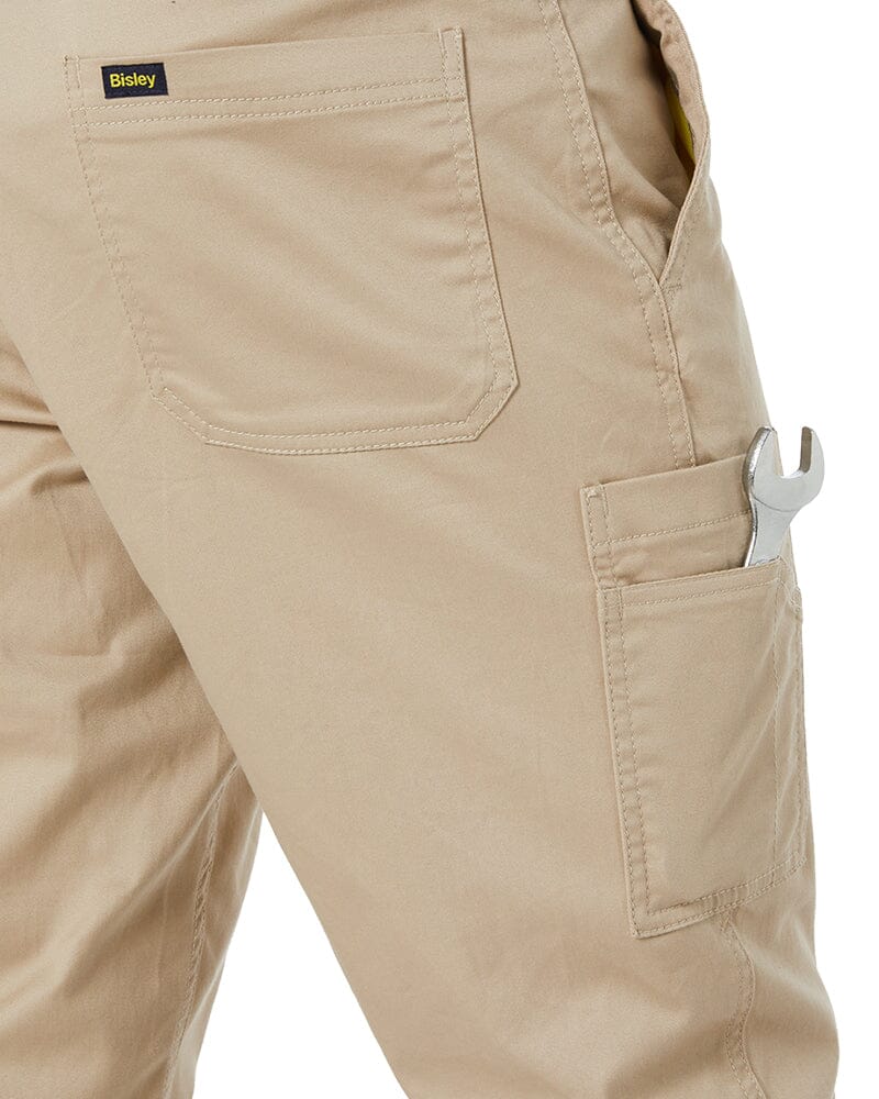 Stretch Cotton Drill Cargo Cuffed Pants - Stone - Image 8