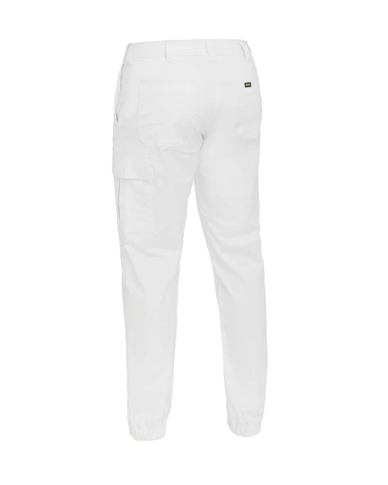 Stretch Cotton Drill Cargo Cuffed Pants - White - Image 2