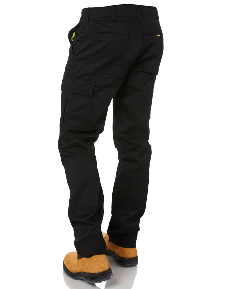 Stretch Cotton Drill Cargo Pants - Black - Image 4