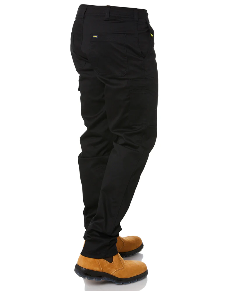 Stretch Cotton Drill Cargo Pants - Black - Image 5
