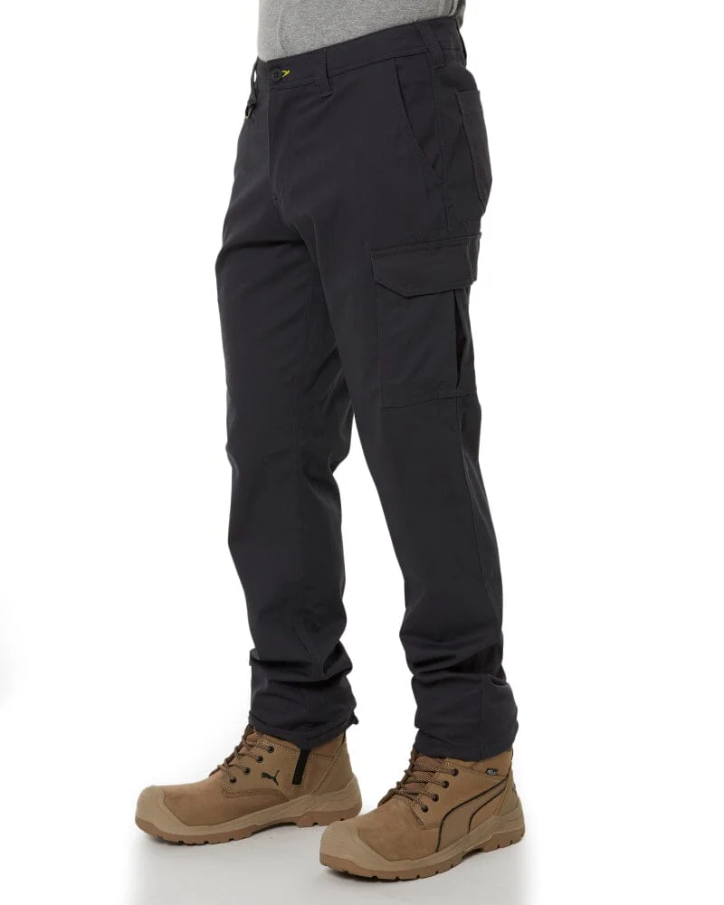 Stretch Cotton Drill Cargo Pants - Charcoal - Image 3