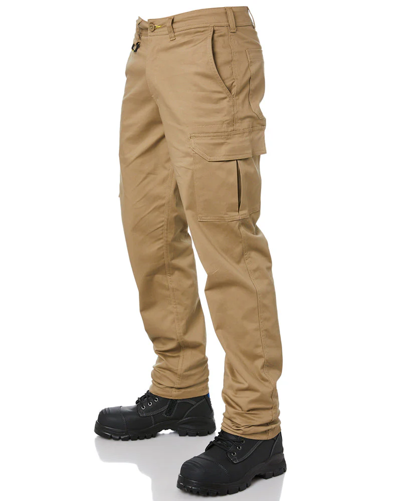 Stretch Cotton Drill Cargo Pants - Khaki - Image 3