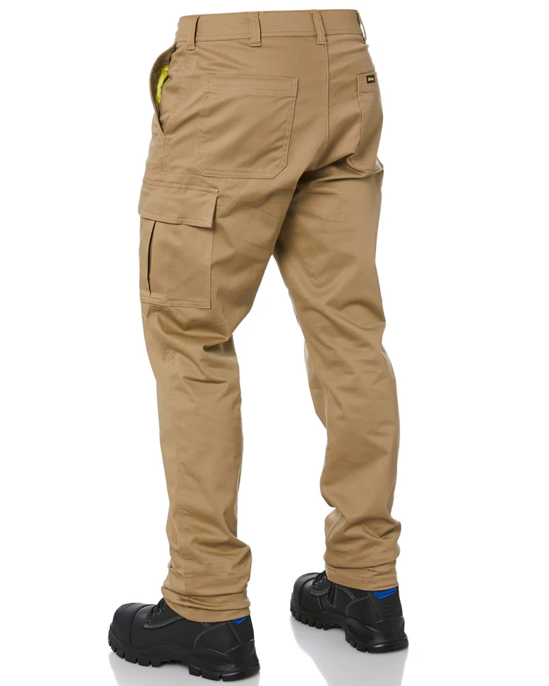 Stretch Cotton Drill Cargo Pants - Khaki - Image 4