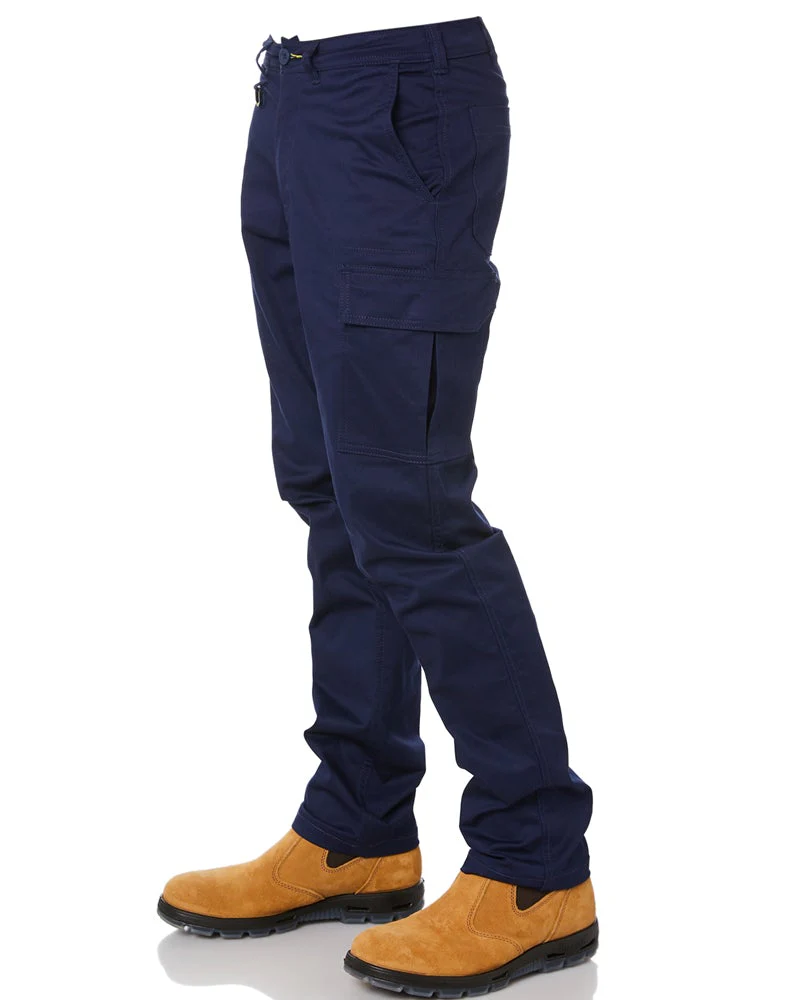 Stretch Cotton Drill Cargo Pants - Navy - Image 3