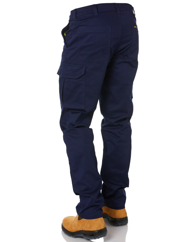 Stretch Cotton Drill Cargo Pants - Navy - Image 4