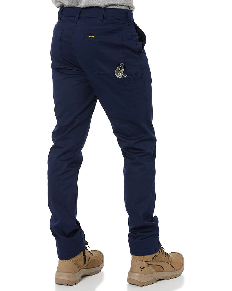 Stretch Cotton Drill Work Pants - Navy - Image 5
