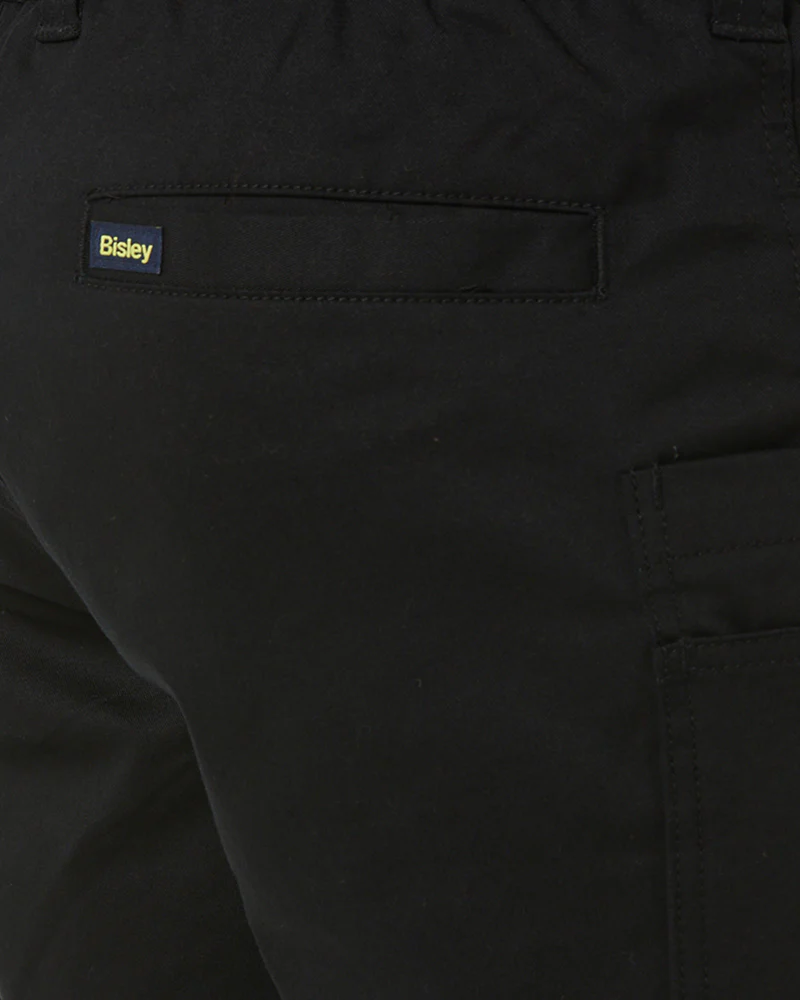 Stretch Cotton Elastic Waist Cargo Short - Black - Image 6