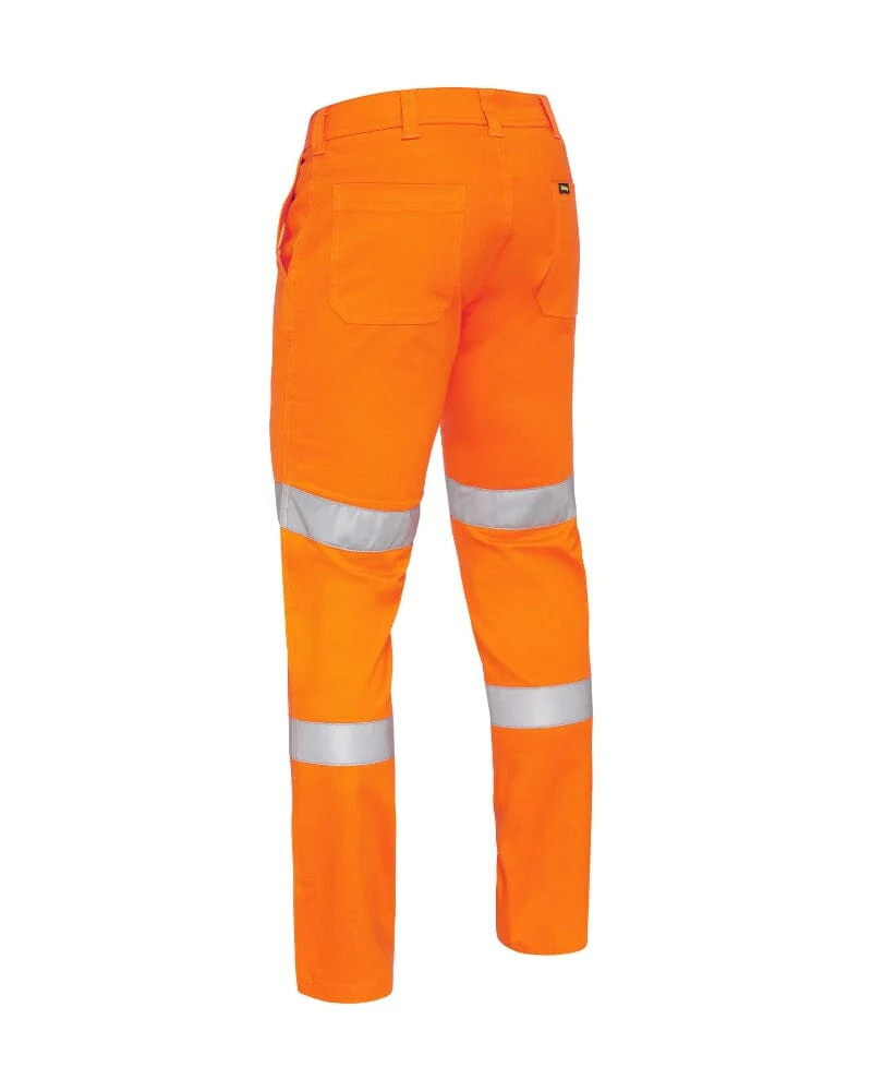 Taped Biomotion Stretch Cotton Drill Work Pants - Orange - Image 2