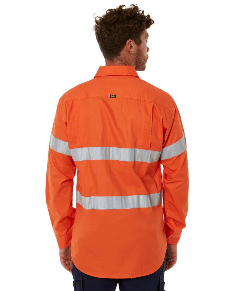 Taped Cool Lightweight Gusset Cuff Hi Vis Drill Shirt - Orange - Image 4