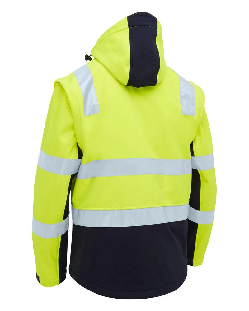 Taped Hi Vis 3 In 1 Soft Shell Jacket - Yellow/Navy - Image 3