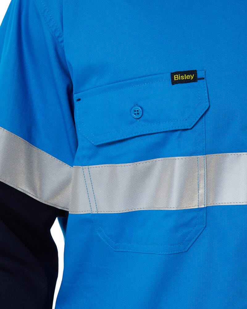 Taped Hi Vis Cool Lightweight LS Shirt - Blue/Navy - Image 5
