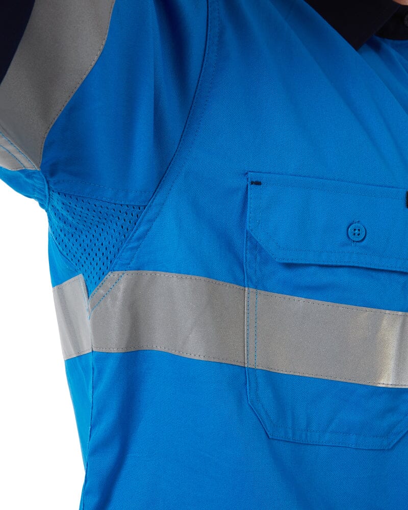 Taped Hi Vis Cool Lightweight LS Shirt - Blue/Navy - Image 7