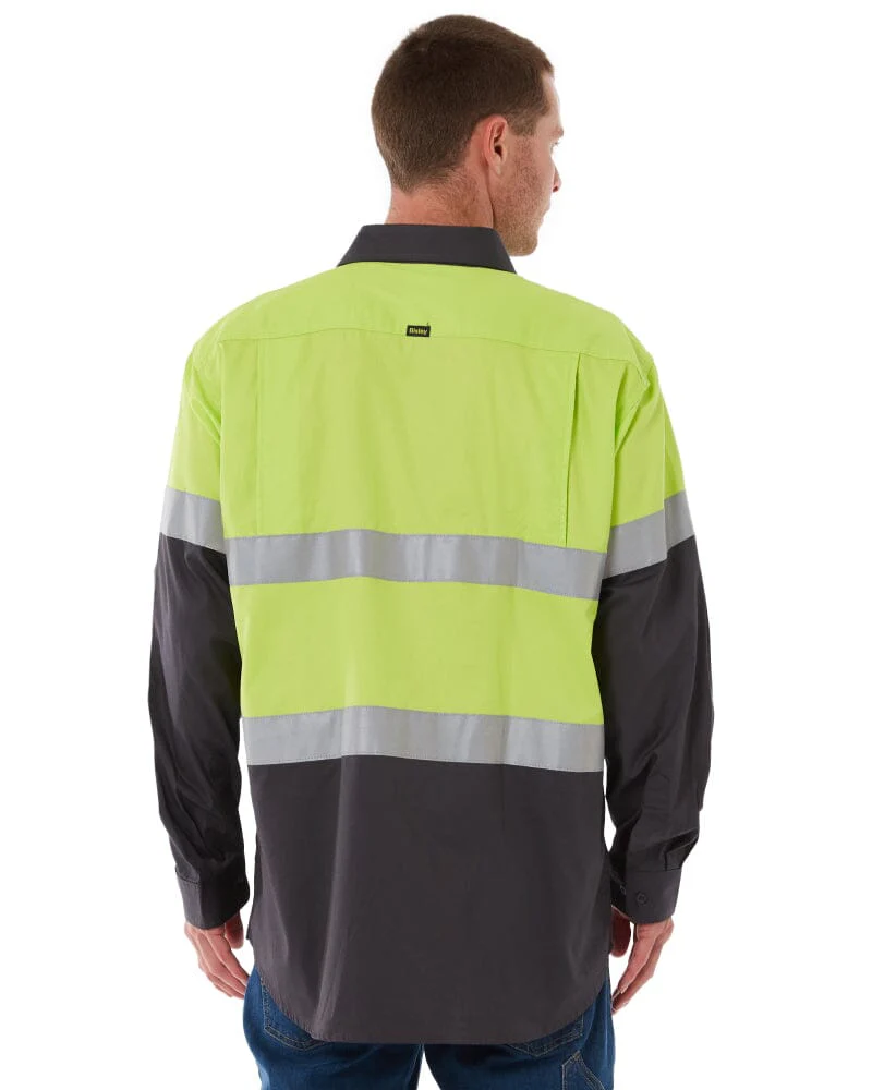 Taped Hi Vis Cool Lightweight LS Shirt - Lime/Charcoal - Image 4