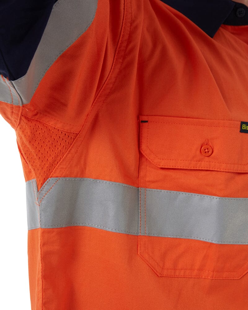 Taped Hi Vis Cool Lightweight LS Shirt - Orange/Navy - Image 7