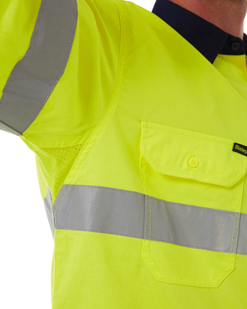Taped Hi Vis Cool Lightweight SS Shirt - Yellow/Navy - Image 6