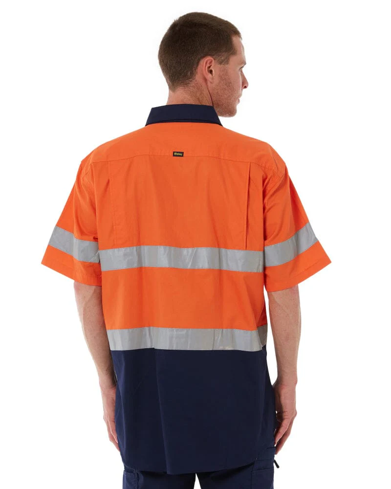 Taped Hi Vis Cool Lightweight SS Shirt - Orange/Navy - Image 4