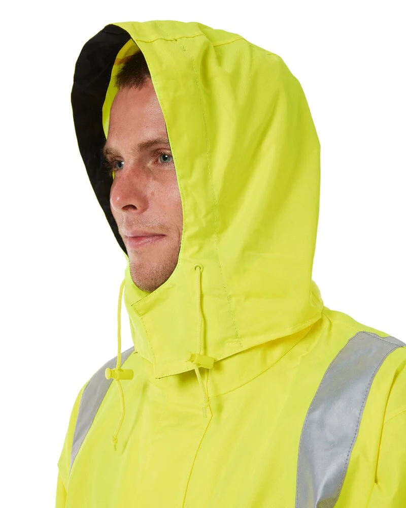 Taped Hi Vis Rain Shell Jacket - Yellow/Navy - Image 10