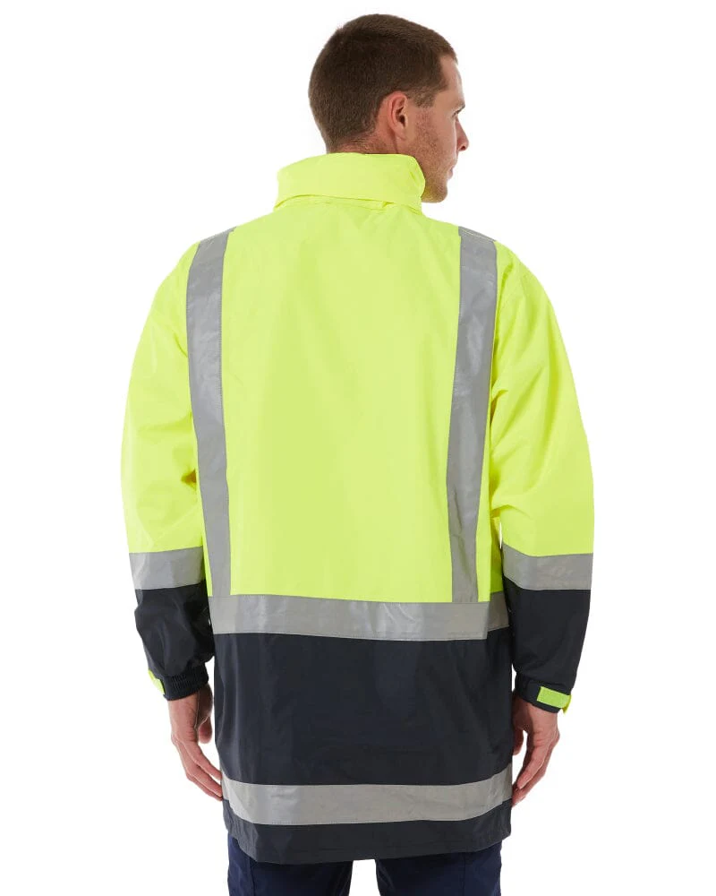 Taped Hi Vis Rain Shell Jacket - Yellow/Navy - Image 4