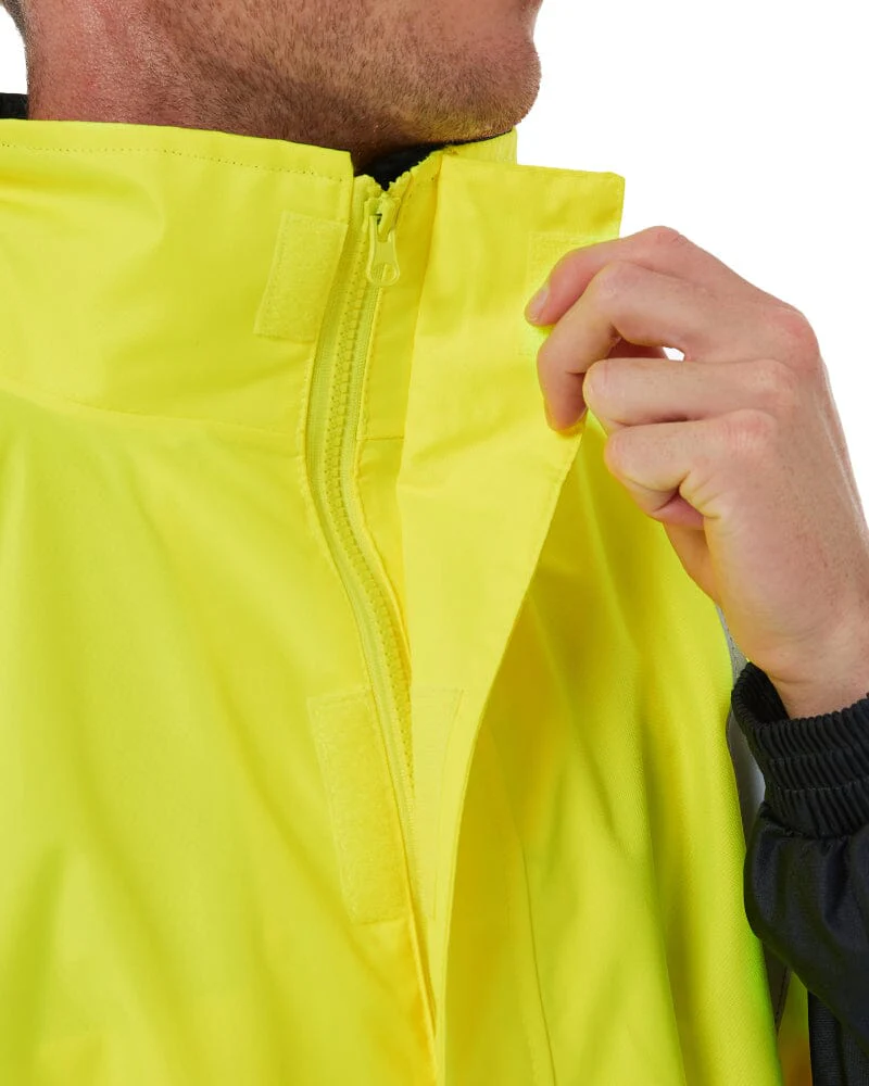 Taped Hi Vis Rain Shell Jacket - Yellow/Navy - Image 6