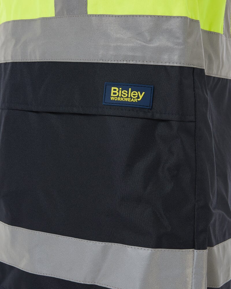 Taped Hi Vis Rain Shell Jacket - Yellow/Navy - Image 7