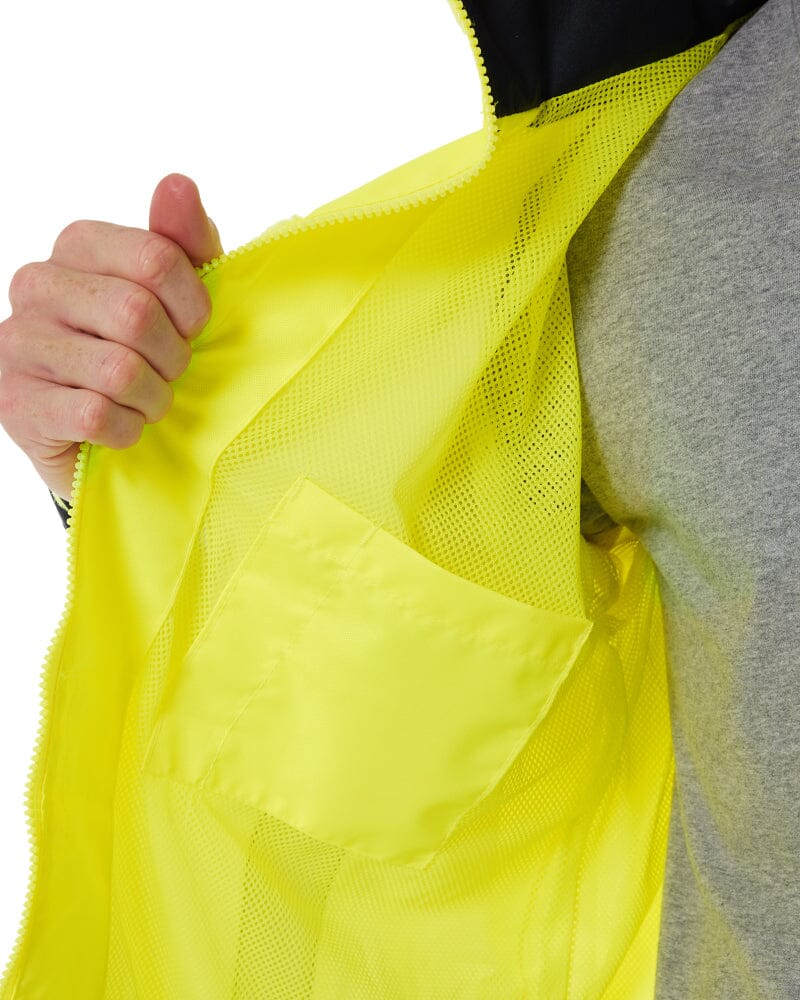 Taped Hi Vis Rain Shell Jacket - Yellow/Navy - Image 8
