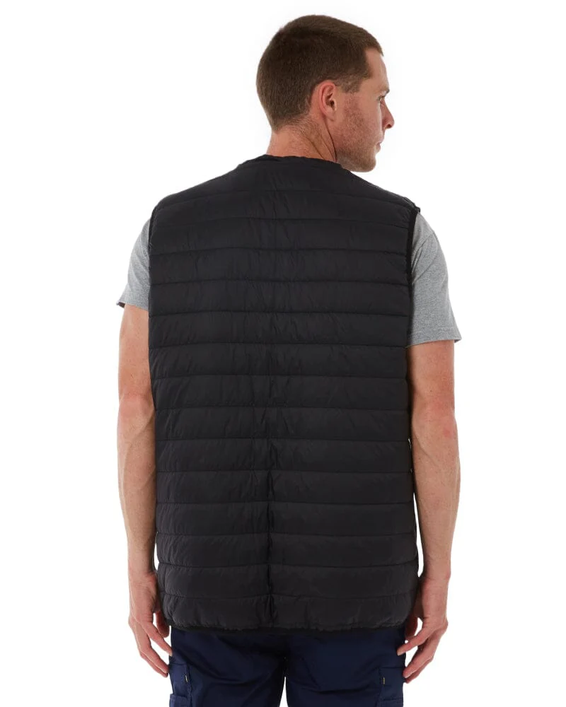 Taped Hi Vis Reversible Puffer Vest - Orange - Image 7