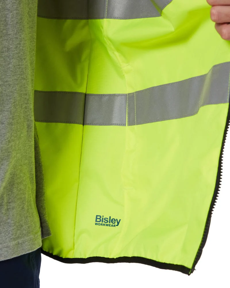 Taped Hi Vis Reversible Puffer Vest - Yellow - Image 10