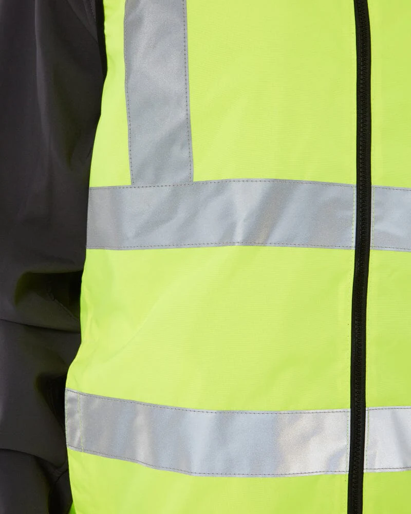 Taped Hi Vis Reversible Puffer Vest - Yellow - Image 17