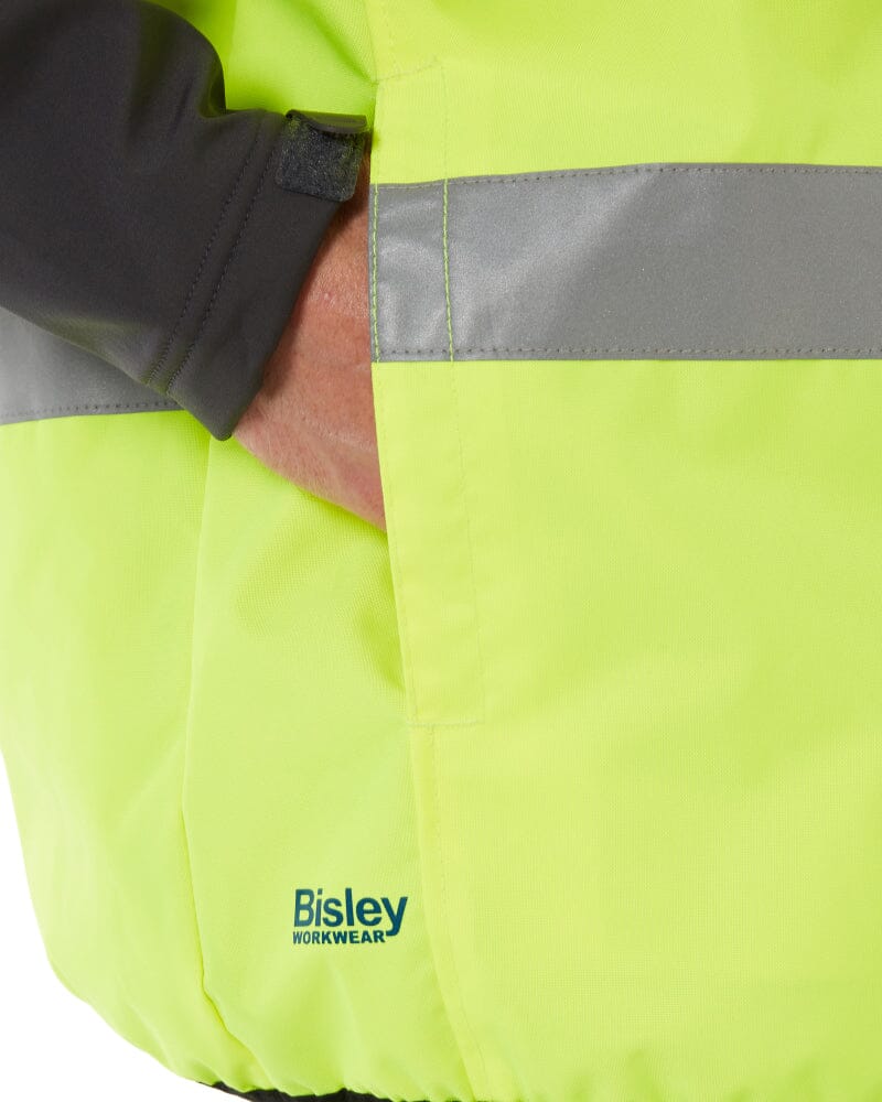 Taped Hi Vis Reversible Puffer Vest - Yellow - Image 18