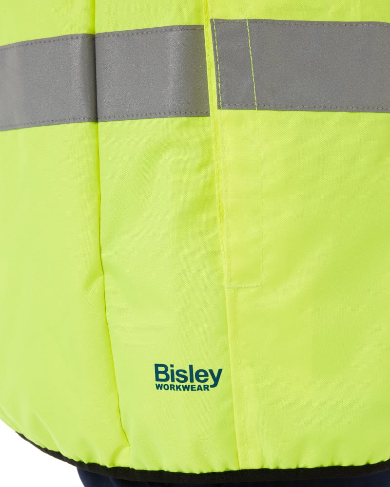Taped Hi Vis Reversible Puffer Vest - Yellow - Image 21
