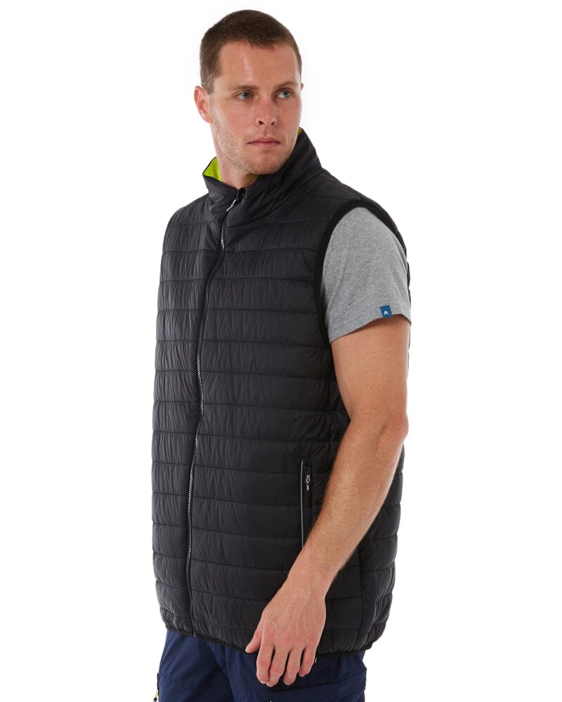 Taped Hi Vis Reversible Puffer Vest - Yellow - Image 7