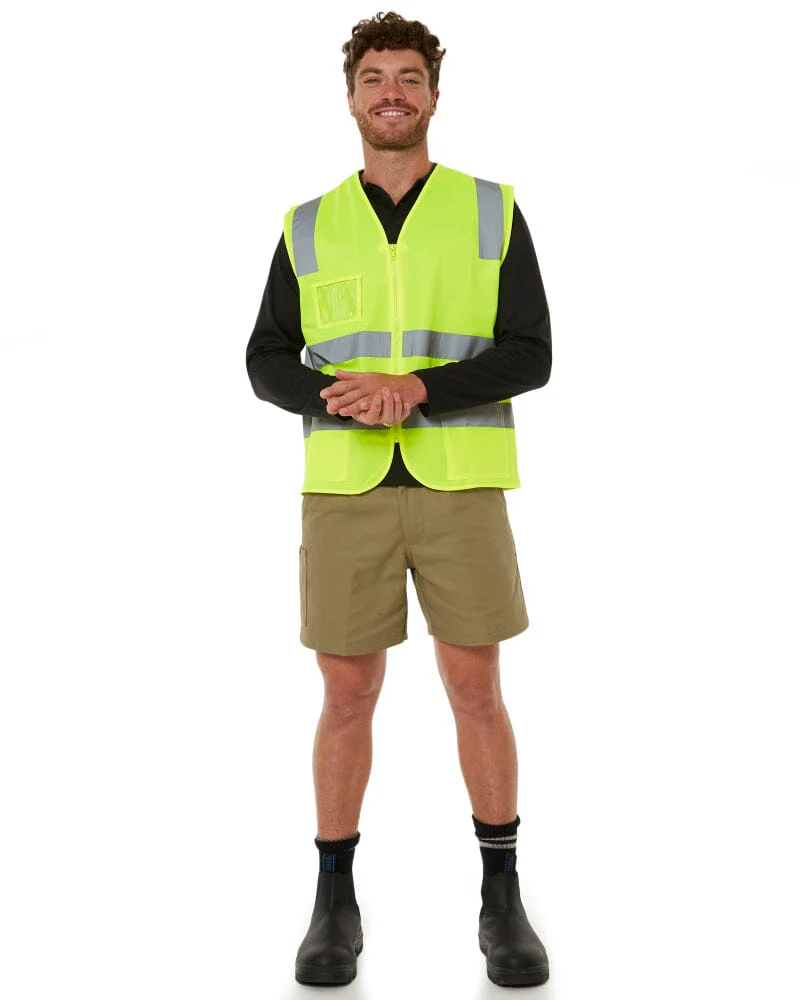 Taped Hi Vis Safety Zip Vest - Yellow - Image 2