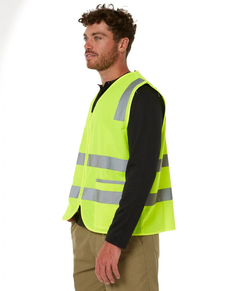Taped Hi Vis Safety Zip Vest - Yellow - Image 3