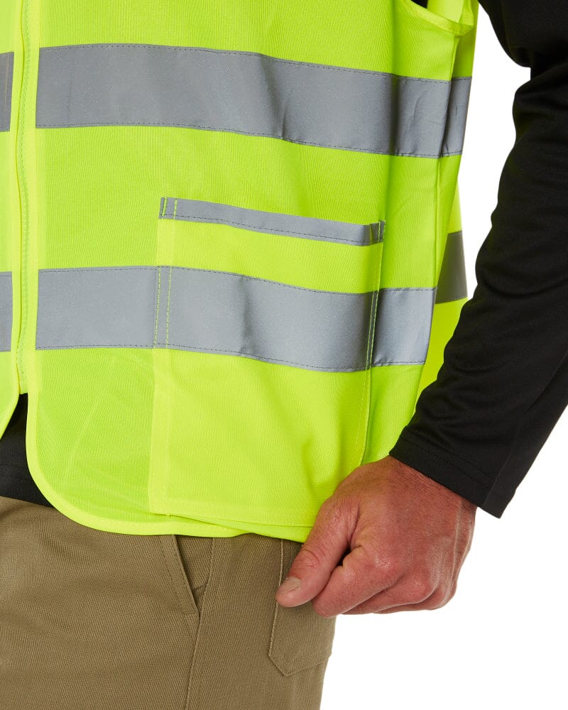 Taped Hi Vis Safety Zip Vest - Yellow - Image 5
