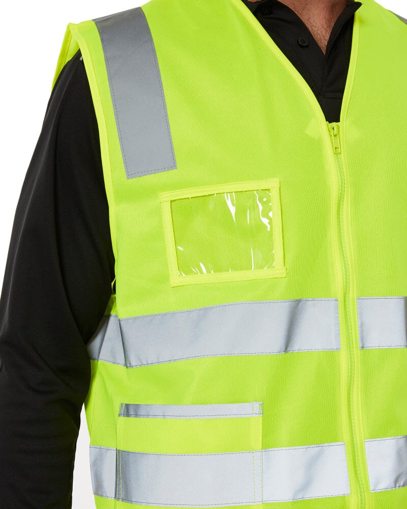 Taped Hi Vis Safety Zip Vest - Yellow - Image 6