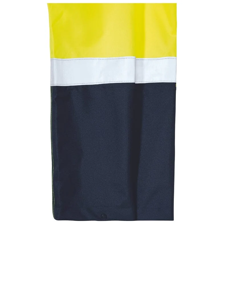 Taped Two Tone Hi Vis Rain Shell Pant - Yellow/Navy - Image 2