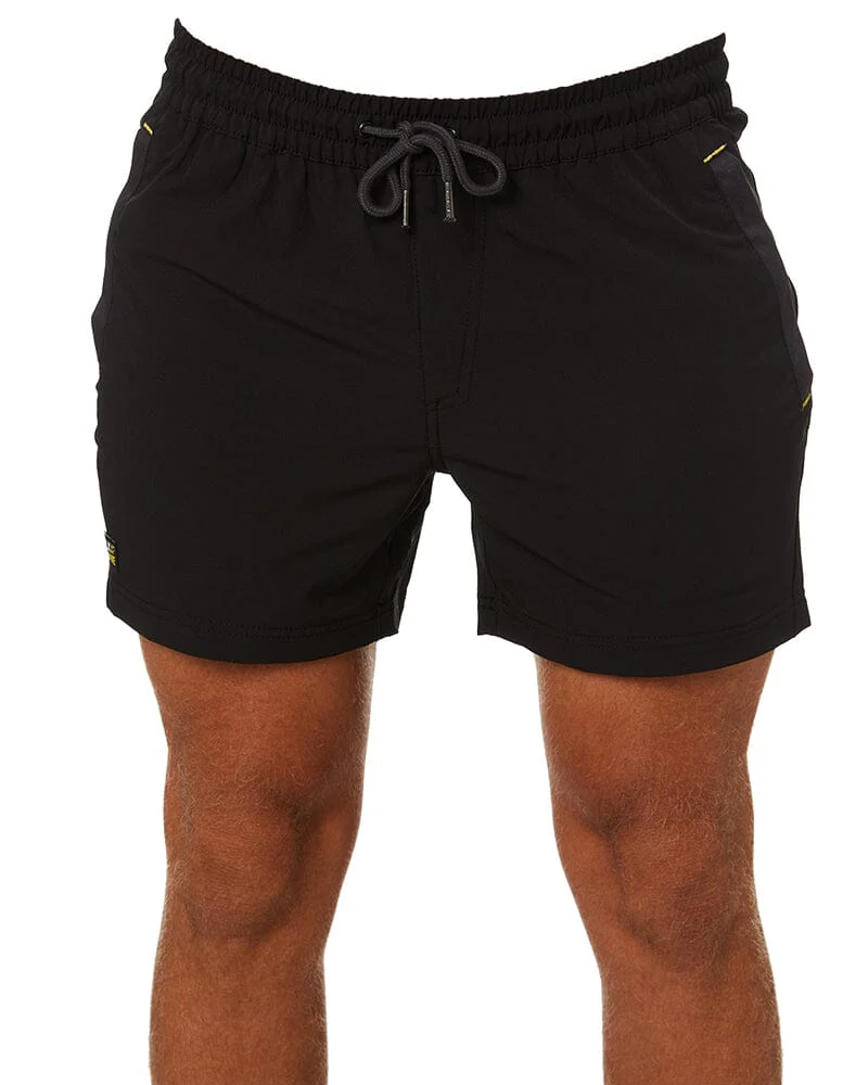Tradies Flex And Move 4-Way Stretch Elastic Short Value Twin Pack - Black - Image 2