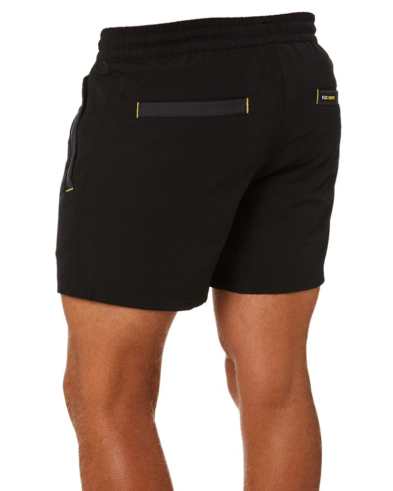Tradies Flex And Move 4-Way Stretch Elastic Short Value Twin Pack - Black - Image 5