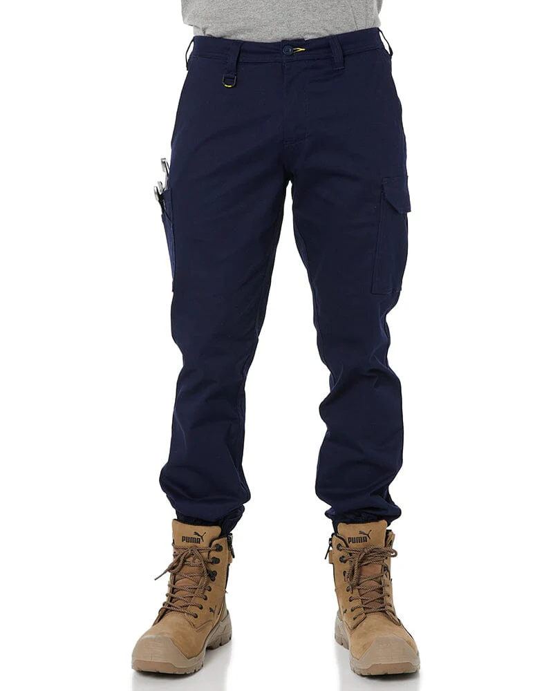 Tradies Stretch Cotton Drill Cargo Cuffed Pants Value Pack - Navy - Image 2