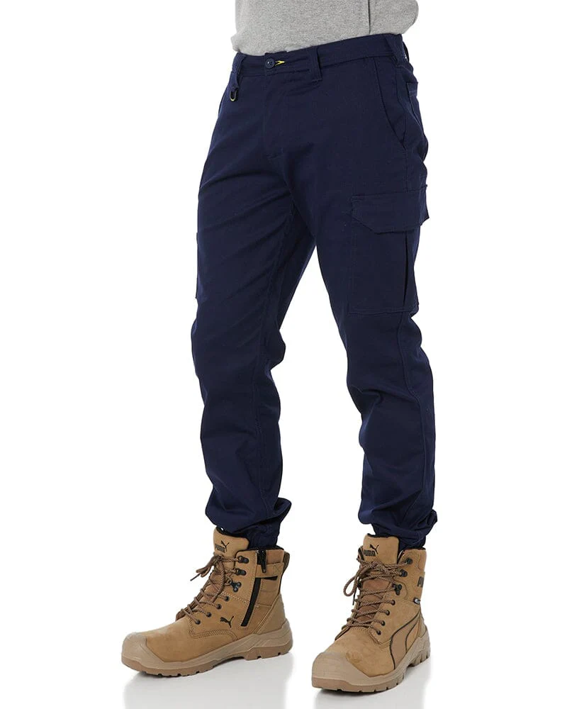 Tradies Stretch Cotton Drill Cargo Cuffed Pants Value Pack - Navy - Image 3