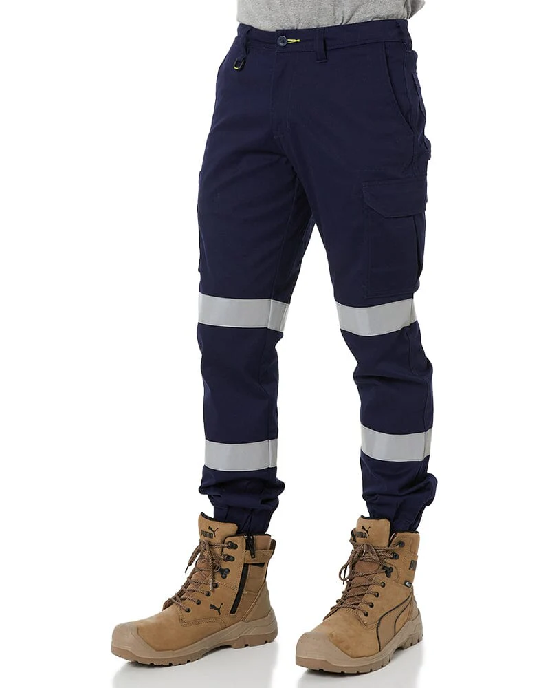 Taped Biomotion Stretch Cotton Drill Cargo Cuffed Pants - Navy - Image 4