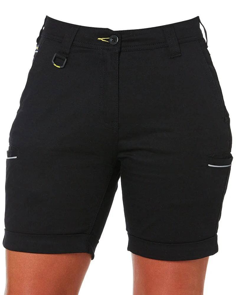 Tradies Womens Stretch Cotton Short 2 Value Pack - Black - Image 2