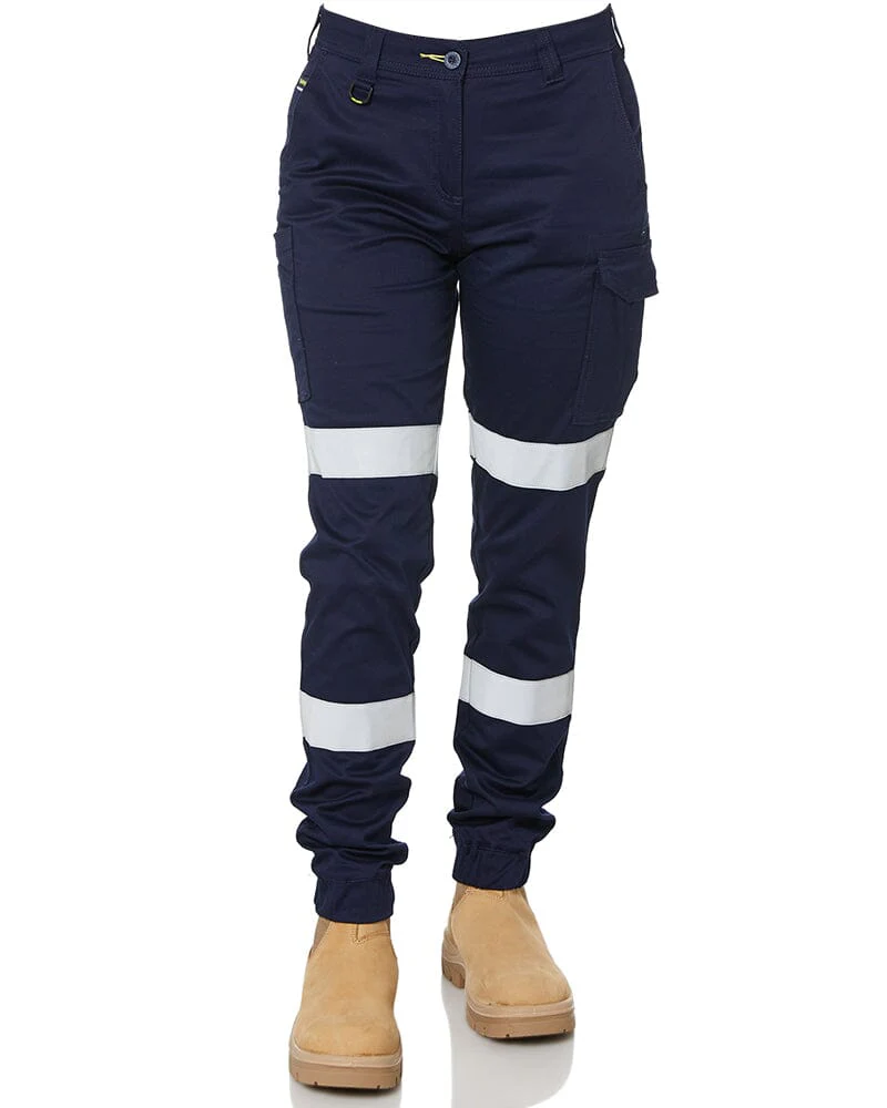 Tradies Womens Taped Cotton Cargo Cuffed Pants Value Pack - Navy - Image 2