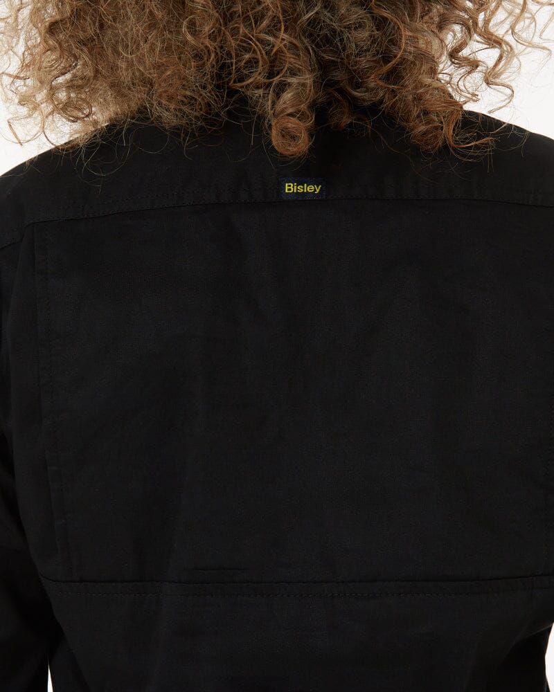Womens Closed Front Lightweight LS Drill Shirt - Black - Image 5