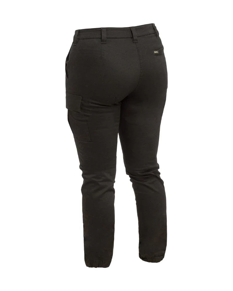 Womens Cotton Cargo Cuffed Pants - Black - Image 9