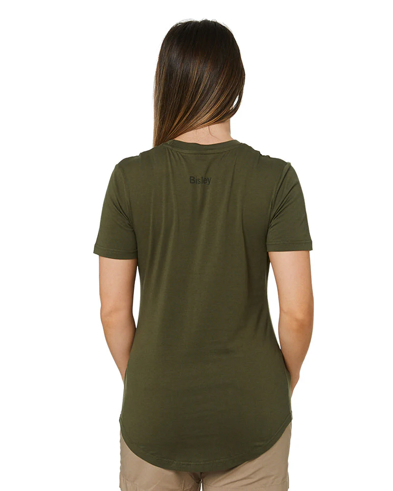 Women's Cotton Logo Tee - Army Green - Image 4