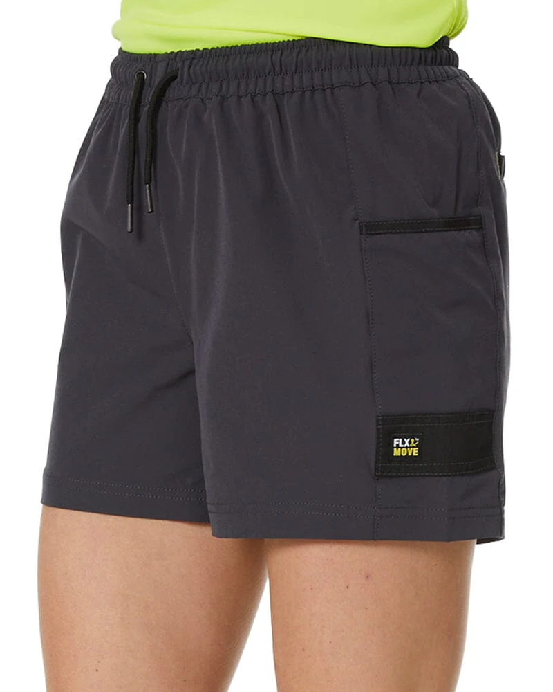 Womens Flex and Move 4-Way Stretch Elastic Waist Short - Charcoal - Image 3